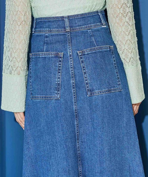 SOMETHING（サムシング）の「SOMETHING　スプレッドデニムスカート（デニムスカート・レディース・ブルー/ライトインディゴブルー・SMALL/MEDIUM/LARGE）」の18枚目の写真