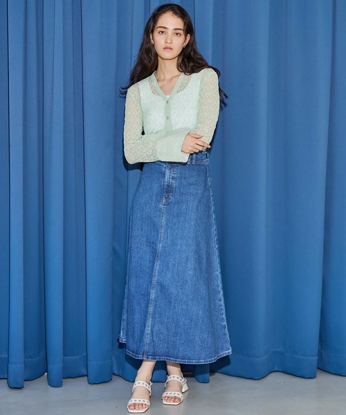 SOMETHING（サムシング）の「SOMETHING　スプレッドデニムスカート（デニムスカート・レディース・ブルー/ライトインディゴブルー・SMALL/MEDIUM/LARGE）」の19枚目の写真