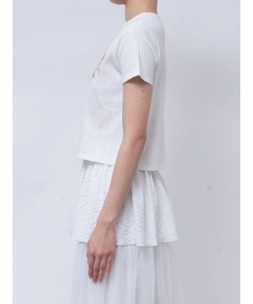 merry jenny（メリージェニー）の「ラビットribbon Tシャツ（Tシャツ/カットソー・レディース・オフホワイト/ブルー/ライトグレー・FREE）」の5枚目の写真