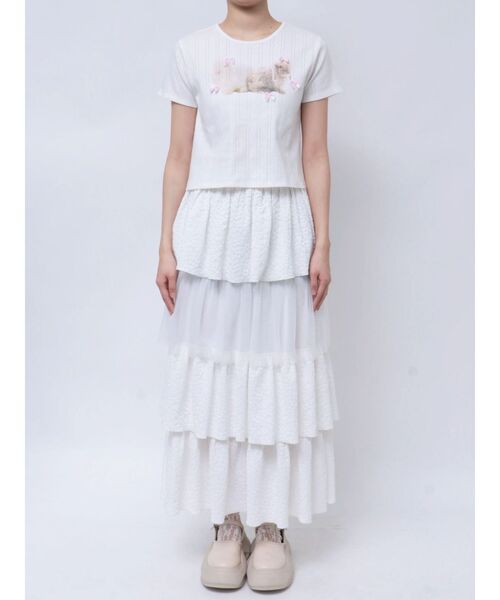 merry jenny（メリージェニー）の「ラビットribbon Tシャツ（Tシャツ/カットソー・レディース・オフホワイト/ブルー/ライトグレー・FREE）」の11枚目の写真