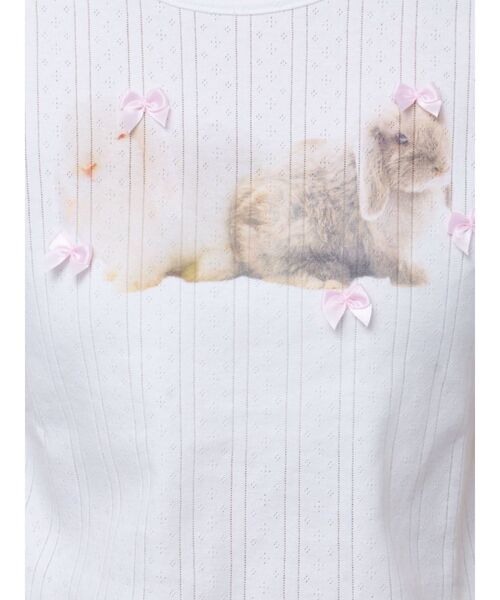 merry jenny（メリージェニー）の「ラビットribbon Tシャツ（Tシャツ/カットソー・レディース・オフホワイト/ブルー/ライトグレー・FREE）」の14枚目の写真