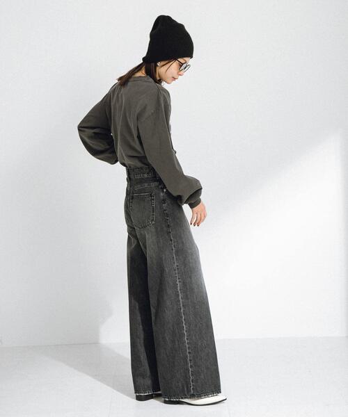 34サイズ/低身長向けも展開』センタープレスストレートデニム（デニム