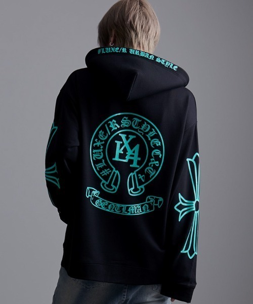 LUXE/R(ラグジュ)の「『LUXE/R/ラグジュ』サークルロゴ長袖ジップパーカー(パーカー・メンズ・ブラック・M/L/XL)」の8枚目の写真
