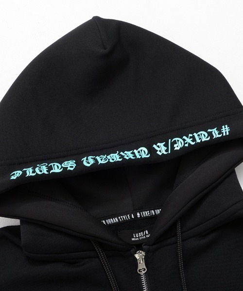 LUXE/R(ラグジュ)の「『LUXE/R/ラグジュ』サークルロゴ長袖ジップパーカー(パーカー・メンズ・ブラック・M/L/XL)」の12枚目の写真