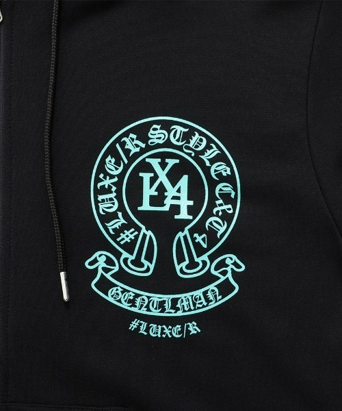 LUXE/R(ラグジュ)の「『LUXE/R/ラグジュ』サークルロゴ長袖ジップパーカー(パーカー・メンズ・ブラック・M/L/XL)」の13枚目の写真