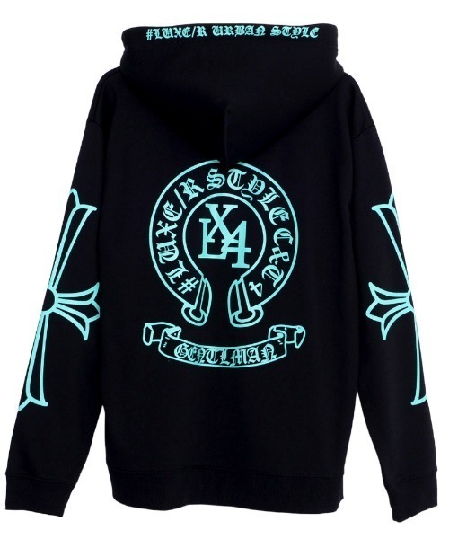 LUXE/R(ラグジュ)の「『LUXE/R/ラグジュ』サークルロゴ長袖ジップパーカー(パーカー・メンズ・ブラック・M/L/XL)」の19枚目の写真
