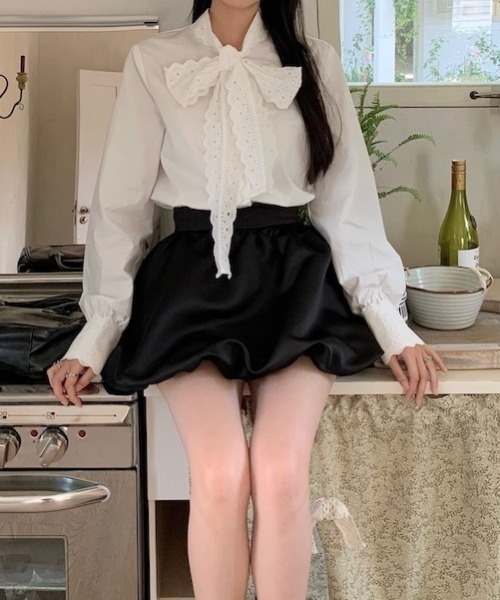 SHEPP(シープ)の「リボンフリルブラウス(シャツ/ブラウス・レディース・ホワイト・M/L)」の6枚目の写真