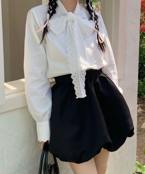 SHEPP(シープ)の「リボンフリルブラウス(シャツ/ブラウス・レディース・ホワイト・M/L)」の9枚目の写真