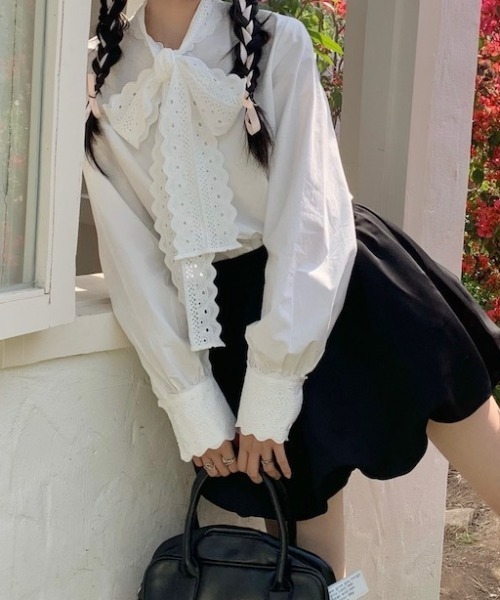 SHEPP(シープ)の「リボンフリルブラウス(シャツ/ブラウス・レディース・ホワイト・M/L)」の10枚目の写真