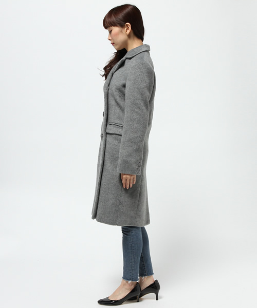 BLONDY ReLISH（ブロンディリリッシュ）の「ダブルチェスターコート（チェスターコート・レディース・ベージュ/ライトブルー/グレー・FREE）」の5枚目の写真