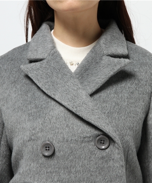 BLONDY ReLISH（ブロンディリリッシュ）の「ダブルチェスターコート（チェスターコート・レディース・ベージュ/ライトブルー/グレー・FREE）」の7枚目の写真