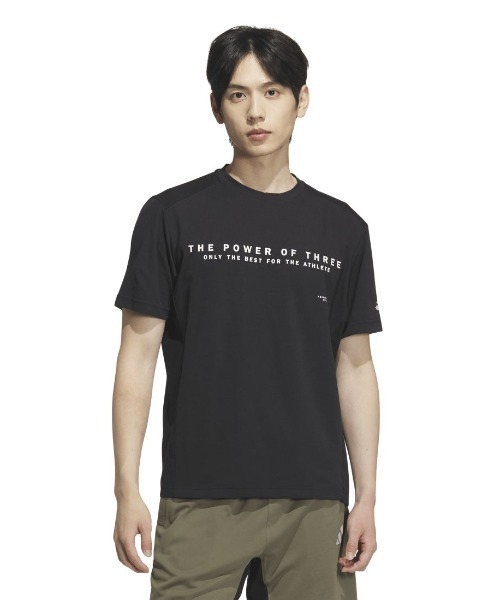 adidas(アディダス)の「アディダス adidas ADPTN レギュラーフィット ホリゾンタルストライプス テクスチャード ダブルニット半袖Tシャツ(Tシャツ/カットソー・メンズ・グリーン/ブラック/ホワイト・S/M/L/LL/3L)」の2枚目の写真