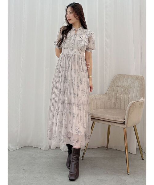 MERCURYDUO（マーキュリーデュオ）の「花柄ラッフルプリーツティアードハーフスリーブワンピース（ワンピース・レディース・オフホワイト/ミント/ベビーピンク・SMALL/MEDIUM）」の14枚目の写真