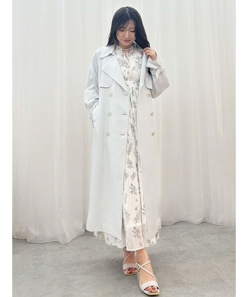 MERCURYDUO（マーキュリーデュオ）の「花柄ラッフルプリーツティアードハーフスリーブワンピース（ワンピース・レディース・オフホワイト/ミント/ベビーピンク・SMALL/MEDIUM）」の17枚目の写真