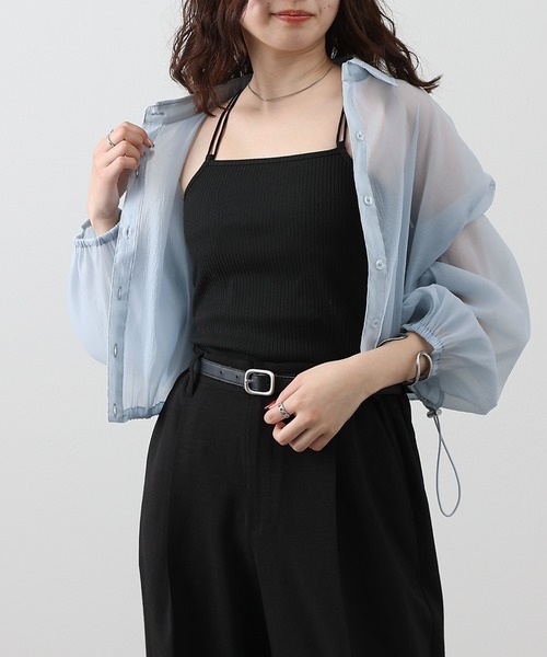 COLONY 2139(コロニートゥーワンスリーナイン)の「カップ付きバッククロステレコキャミソール(キャミソール・レディース・ブラック/オフホワイト/モカ/ライトグレー・SMALL/MEDIUM/LARGE)」の11枚目の写真