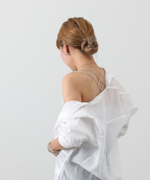 COLONY 2139(コロニートゥーワンスリーナイン)の「カップ付きバッククロステレコキャミソール(キャミソール・レディース・ブラック/オフホワイト/モカ/ライトグレー・SMALL/MEDIUM/LARGE)」の20枚目の写真