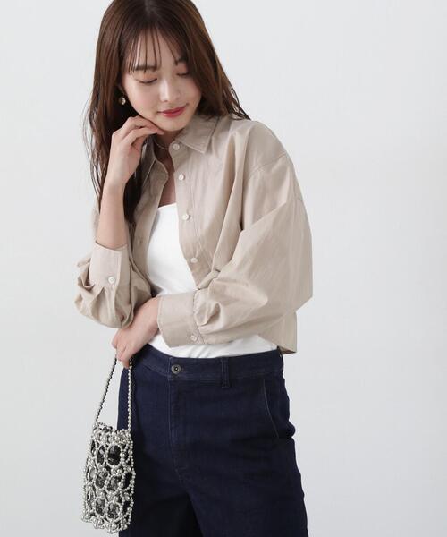 PROPORTION BODY DRESSING（プロポーションボディドレッシング）の「ダンガリーショートシャツ / 1215110406（シャツ/ブラウス・レディース・ベージュ/ブルー・FREE）」の5枚目の写真