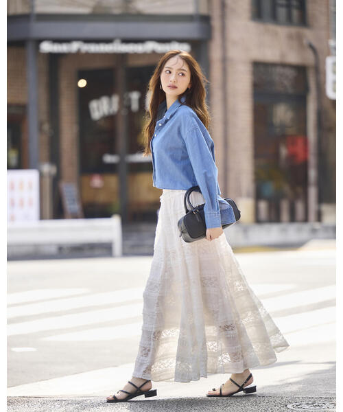 PROPORTION BODY DRESSING（プロポーションボディドレッシング）の「ダンガリーショートシャツ / 1215110406（シャツ/ブラウス・レディース・ベージュ/ブルー・FREE）」の17枚目の写真