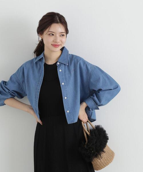 PROPORTION BODY DRESSING（プロポーションボディドレッシング）の「ダンガリーショートシャツ / 1215110406（シャツ/ブラウス・レディース・ベージュ/ブルー・FREE）」の19枚目の写真