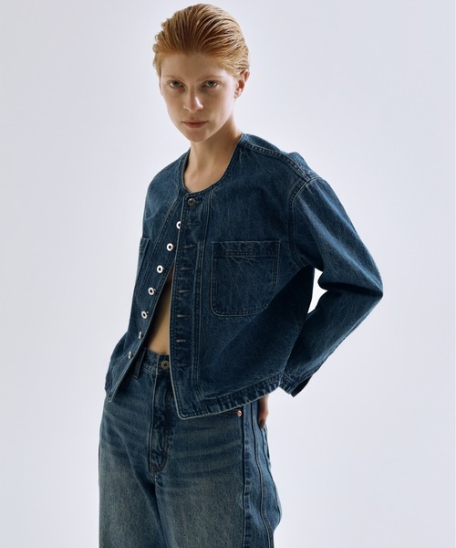 CREDONA（クレドナ）の「BEETLE DENIM JACKET/ビートルデニムジャケット（デニムジャケット・レディース・ブルー/アイボリー・FREE）」の22枚目の写真