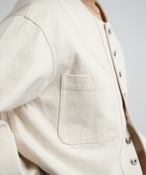 CREDONA（クレドナ）の「BEETLE DENIM JACKET/ビートルデニムジャケット（デニムジャケット・レディース・ブルー/アイボリー・FREE）」の9枚目の写真