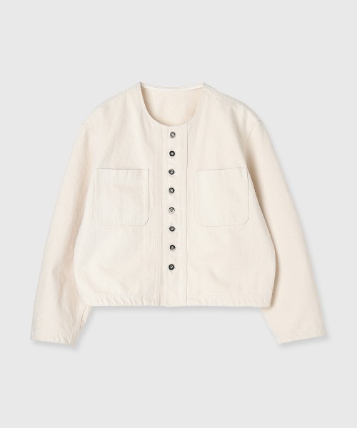 CREDONA（クレドナ）の「BEETLE DENIM JACKET/ビートルデニムジャケット（デニムジャケット・レディース・ブルー/アイボリー・FREE）」の11枚目の写真