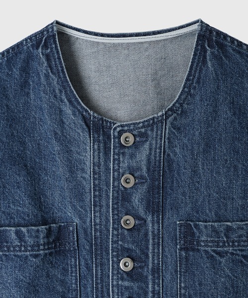 CREDONA（クレドナ）の「BEETLE DENIM JACKET/ビートルデニムジャケット（デニムジャケット・レディース・ブルー/アイボリー・FREE）」の4枚目の写真