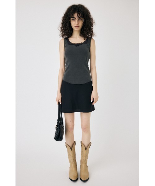 MOUSSY(マウジー)の「LACE TRIM タンクトップ(タンクトップ・レディース・グレー/アイボリー/ブラウン・FREE)」の7枚目の写真