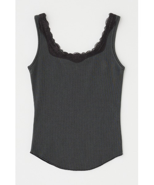MOUSSY(マウジー)の「LACE TRIM タンクトップ(タンクトップ・レディース・グレー/アイボリー/ブラウン・FREE)」の17枚目の写真