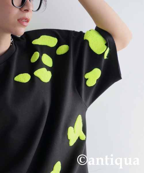 antiqua(アンティカ)の「サガラ刺繍Tシャツ(Tシャツ/カットソー・レディース・ブラック/杢グレー/ブラック系その他/ホワイト系その他・ONE SIZE)」の8枚目の写真