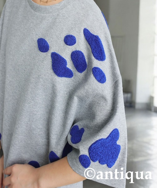 antiqua(アンティカ)の「サガラ刺繍Tシャツ(Tシャツ/カットソー・レディース・ブラック/杢グレー/ブラック系その他/ホワイト系その他・ONE SIZE)」の13枚目の写真