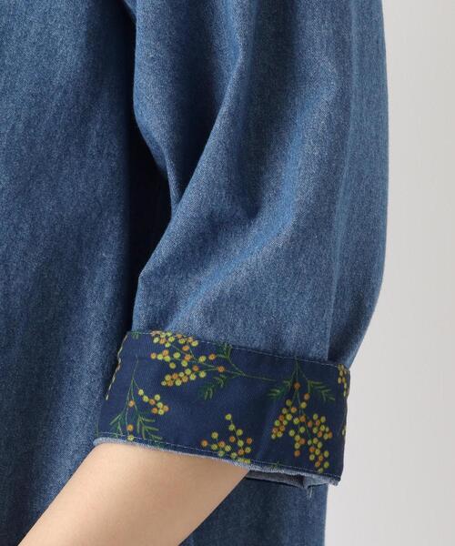 one'sterrace(ワンズテラス)の「インディゴ ミモザ刺繍 フレアワンピース(ワンピース・レディース・ブルー系その他7/ネイビー系5・02)」の13枚目の写真