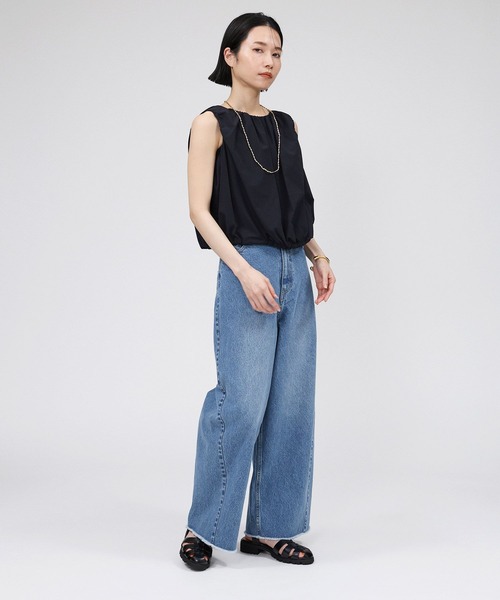 BABYLONE(バビロン)の「撥水ドロストノースリブラウス(シャツ/ブラウス・レディース・ホワイト/ブラック・フリー)」の20枚目の写真