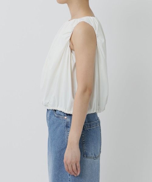 BABYLONE(バビロン)の「撥水ドロストノースリブラウス(シャツ/ブラウス・レディース・ホワイト/ブラック・フリー)」の5枚目の写真