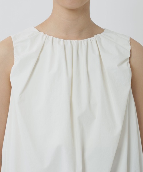 BABYLONE(バビロン)の「撥水ドロストノースリブラウス(シャツ/ブラウス・レディース・ホワイト/ブラック・フリー)」の7枚目の写真