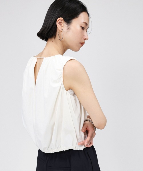 BABYLONE(バビロン)の「撥水ドロストノースリブラウス(シャツ/ブラウス・レディース・ホワイト/ブラック・フリー)」の14枚目の写真