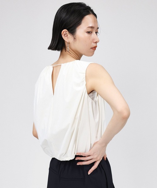 BABYLONE(バビロン)の「撥水ドロストノースリブラウス(シャツ/ブラウス・レディース・ホワイト/ブラック・フリー)」の15枚目の写真