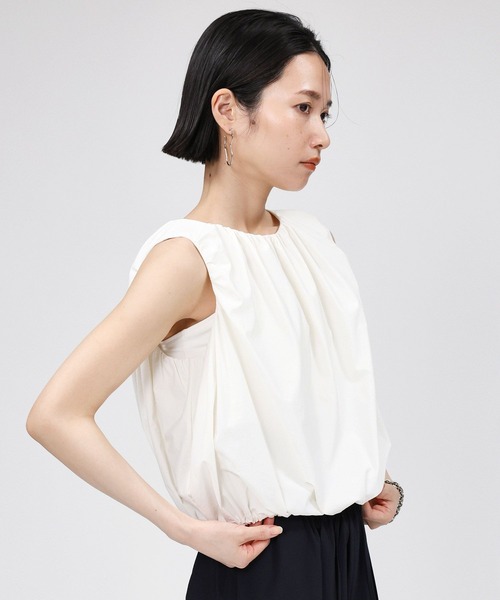 BABYLONE(バビロン)の「撥水ドロストノースリブラウス(シャツ/ブラウス・レディース・ホワイト/ブラック・フリー)」の16枚目の写真