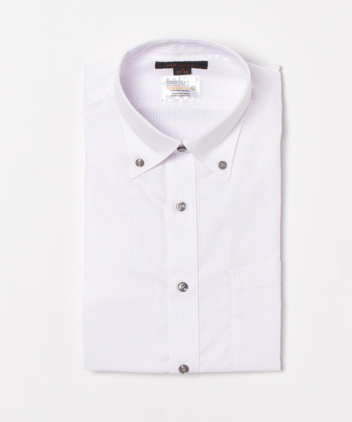 m.f.editorial（エムエフエディトリアル）の「【形態安定 吸水速乾】m.f.エディトリアル メンズ ボタンダウン ビジネスドレス 長袖シャツ（ビジネスシャツ・メンズ・ピンク系その他・首回り39cm-裄丈80cm/首回り41cm-裄丈82cm/首回り41cm-裄丈86cm/首回り43cm-裄丈86cm/首回り39cm-裄丈84cm/首回り37cm-裄丈80cm/首回り43cm-裄丈82cm/首回り45cm-裄丈86cm）」の4枚目の写真