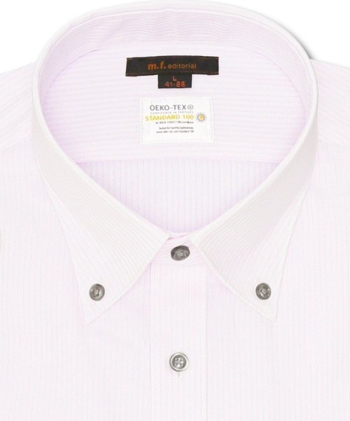 m.f.editorial（エムエフエディトリアル）の「【形態安定 吸水速乾】m.f.エディトリアル メンズ ボタンダウン ビジネスドレス 長袖シャツ（ビジネスシャツ・メンズ・ピンク系その他・首回り39cm-裄丈80cm/首回り41cm-裄丈82cm/首回り41cm-裄丈86cm/首回り43cm-裄丈86cm/首回り39cm-裄丈84cm/首回り37cm-裄丈80cm/首回り43cm-裄丈82cm/首回り45cm-裄丈86cm）」の8枚目の写真