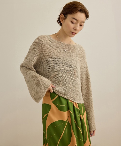 ROPE'(ロペ)の「【洗える】スラブリネン ボートネックプルオーバー(ニット/セーター・レディース・ターコイズブルー/ベージュ/ホワイト・FREE)」の3枚目の写真