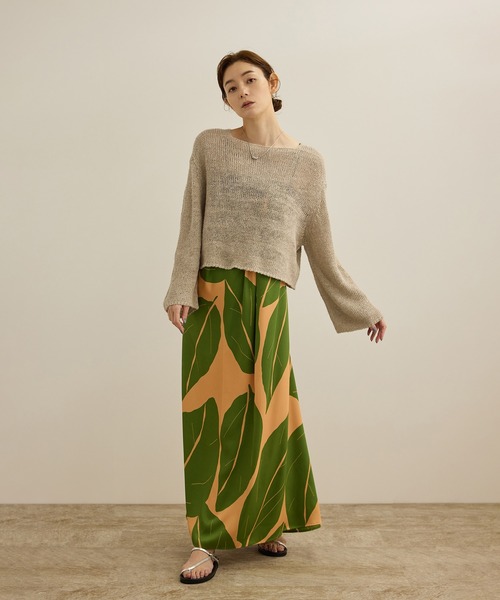 ROPE'(ロペ)の「【洗える】スラブリネン ボートネックプルオーバー(ニット/セーター・レディース・ターコイズブルー/ベージュ/ホワイト・FREE)」の6枚目の写真