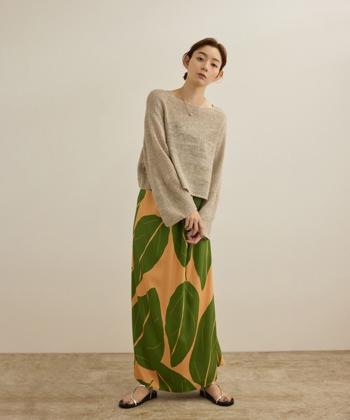 ROPE'(ロペ)の「【洗える】スラブリネン ボートネックプルオーバー(ニット/セーター・レディース・ターコイズブルー/ベージュ/ホワイト・FREE)」の7枚目の写真