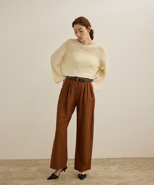 ROPE'(ロペ)の「【洗える】スラブリネン ボートネックプルオーバー(ニット/セーター・レディース・ターコイズブルー/ベージュ/ホワイト・FREE)」の10枚目の写真