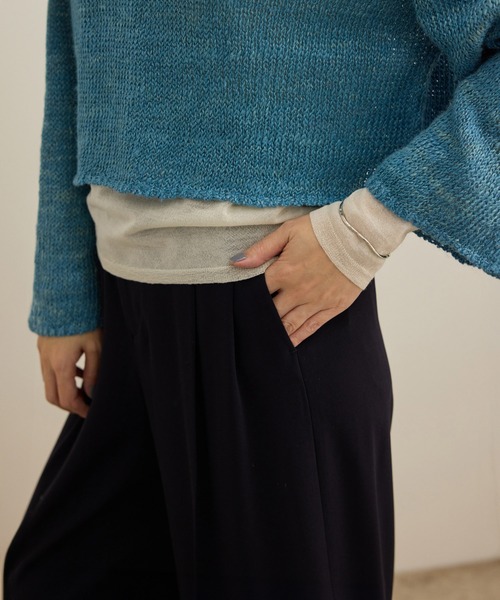 ROPE'(ロペ)の「【洗える】スラブリネン ボートネックプルオーバー(ニット/セーター・レディース・ターコイズブルー/ベージュ/ホワイト・FREE)」の14枚目の写真