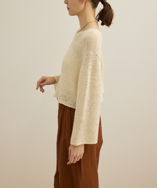 ROPE'(ロペ)の「【洗える】スラブリネン ボートネックプルオーバー(ニット/セーター・レディース・ターコイズブルー/ベージュ/ホワイト・FREE)」の20枚目の写真