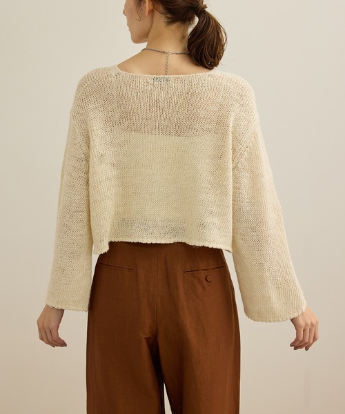 ROPE'(ロペ)の「【洗える】スラブリネン ボートネックプルオーバー(ニット/セーター・レディース・ターコイズブルー/ベージュ/ホワイト・FREE)」の21枚目の写真
