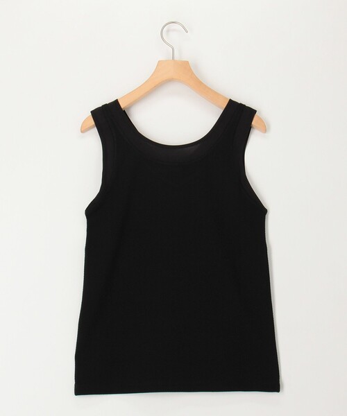 MICO COULIER（ミコクリエ）の「ラッセル編シアー切替2WAYタンクトップ（Tシャツ/カットソー・レディース・グレイッシュベージュ/ブラック/オフホワイト・38）」の11枚目の写真