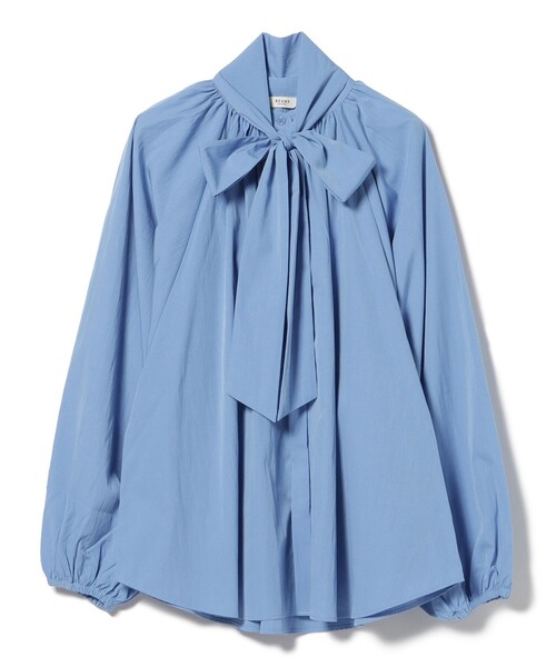 BEAMS HEART（ビームスハート）の「ボウタイ セット ノーカラー ブラウス（シャツ/ブラウス・レディース・チャコールグレー/ホワイト系その他5/サックスブルー・FREE）」の3枚目の写真