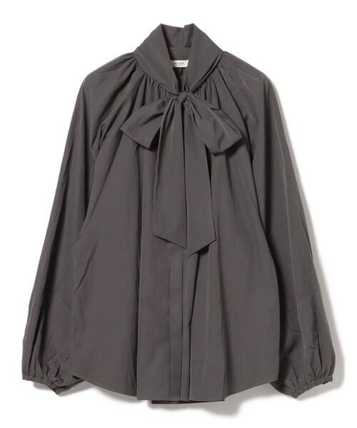 BEAMS HEART（ビームスハート）の「ボウタイ セット ノーカラー ブラウス（シャツ/ブラウス・レディース・チャコールグレー/ホワイト系その他5/サックスブルー・FREE）」の16枚目の写真